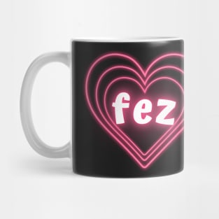 fez neon heart Mug